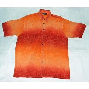 Bassiri‎ Uomo USA Men's Short Sleeve Button Sheer Textured Shirt Casual Size XL